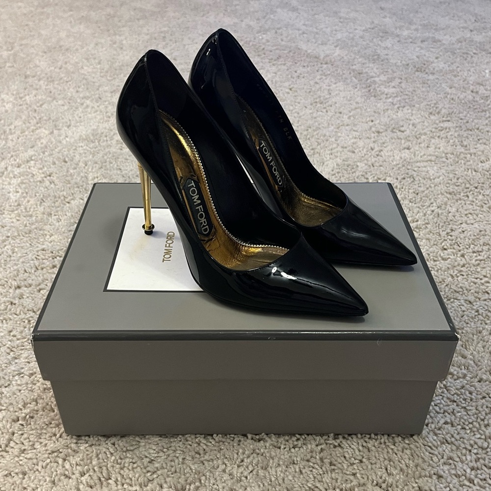 Tom Ford Black and Gold Heels